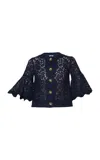 Lena Hoschek Ornella Lace Cotton-blend Jacket In Blue