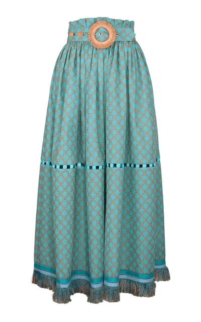Lena Hoschek Paradise Cotton Midi Skirt In Green