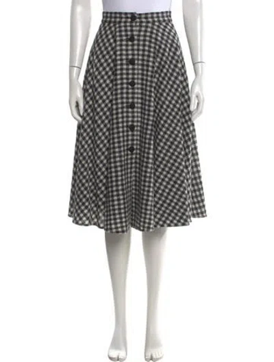 Pre-owned Lena Hoschek Plaid Print Midi Length Skirt In Black