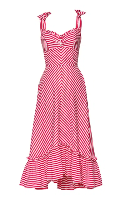 Lena Hoschek Portofino Striped Cotton Midi Dress