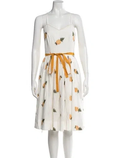 Pre-owned Lena Hoschek Printed Knee-length Dress In Neutral