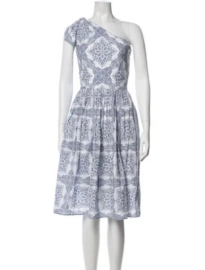 Pre-owned Lena Hoschek Printed Midi Length Dress In Blue
