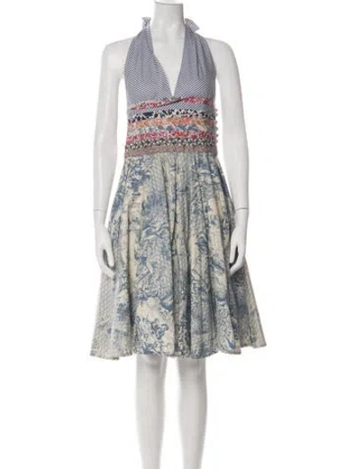 Pre-owned Lena Hoschek Printed Midi Length Dress In Green