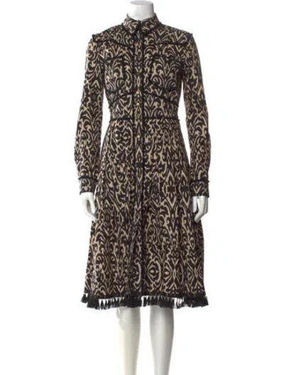 Pre-owned Lena Hoschek Printed Midi Length Dress W/ Tags In Black