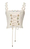 Lena Hoschek Riviera Lace-up Cotton Corset In White