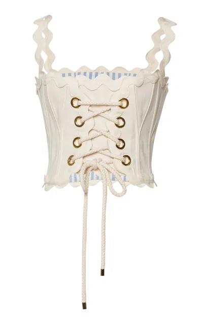 Lena Hoschek Riviera Lace-up Cotton Corset In White