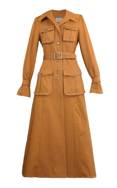 Lena Hoschek Safari Cotton Coat In Brown
