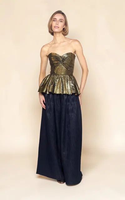 Lena Hoschek Salma Cotton-blend Top In Gold