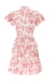 Lena Hoschek Sassy Cotton Ruffled Mini Shirt Dress In Floral