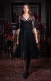 Lena Hoschek Seducer Lace Midi Dress In Black