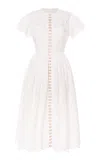 Lena Hoschek Serenity Cotton Lace Drop Waist Midi Dress In White