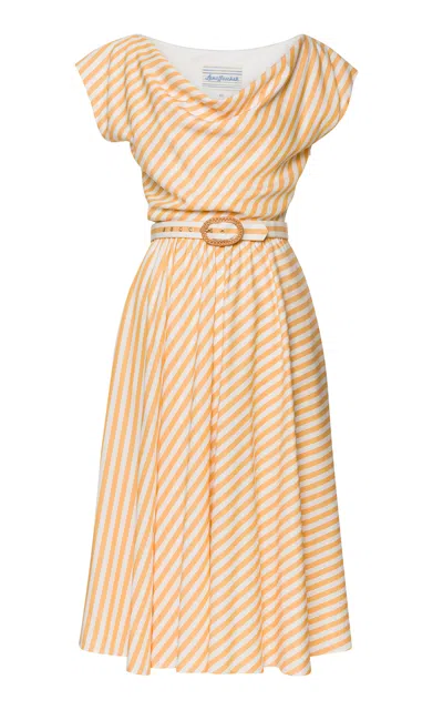 Lena Hoschek Signora Striped Midi Dress In Yellow