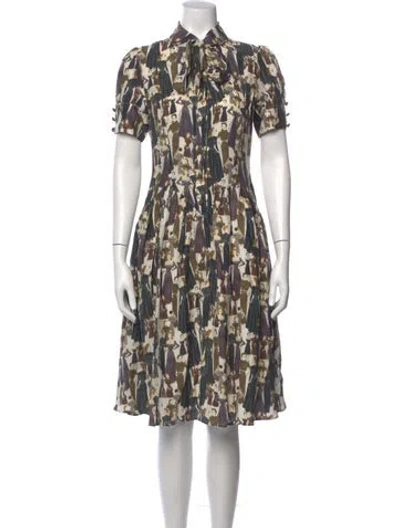Pre-owned Lena Hoschek Silk Midi Length Dress W/ Tags In Neutral