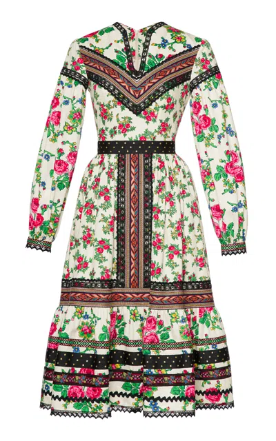 Lena Hoschek Souvenir Cotton Dress In Multi