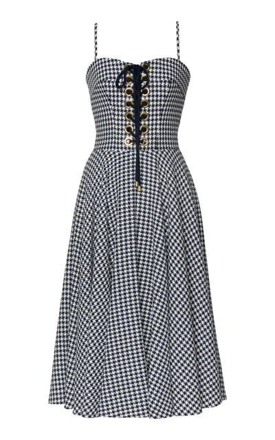 Lena Hoschek Sunny Side Lace-up Midi Dress In Multi