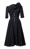Lena Hoschek Sweet Tooth Ribbon Embellished Cotton Dress In Navy
