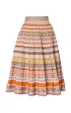 Lena Hoschek Swing Ribbon A-line Midi Skirt In Multi
