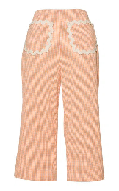 Lena Hoschek Topolino High-rise Capri Pants In Orange