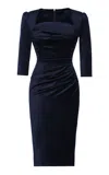 Lena Hoschek Victoria Velvet Dress In Navy