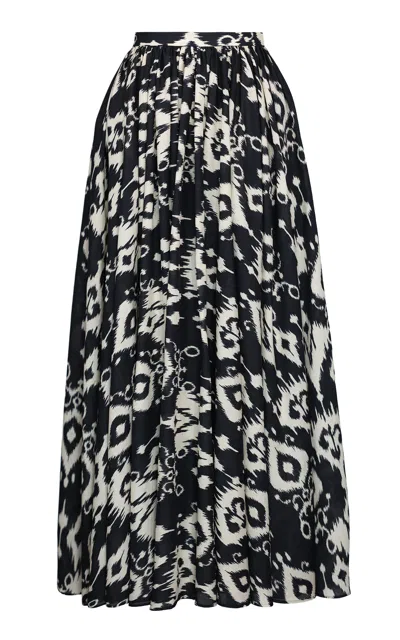 Lena Hoschek Vittoria Cotton Maxi Skirt In Multi