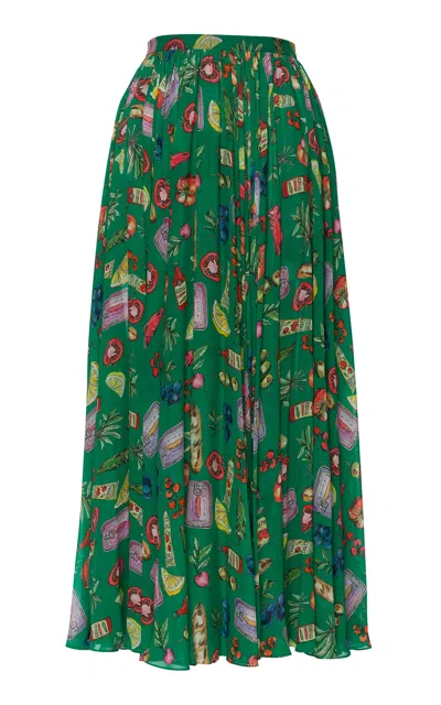 Lena Hoschek Vittoria Printed Maxi Skirt In Green