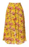 Lena Hoschek Walking On Sunshine Cropped Wide-leg Pants In Floral