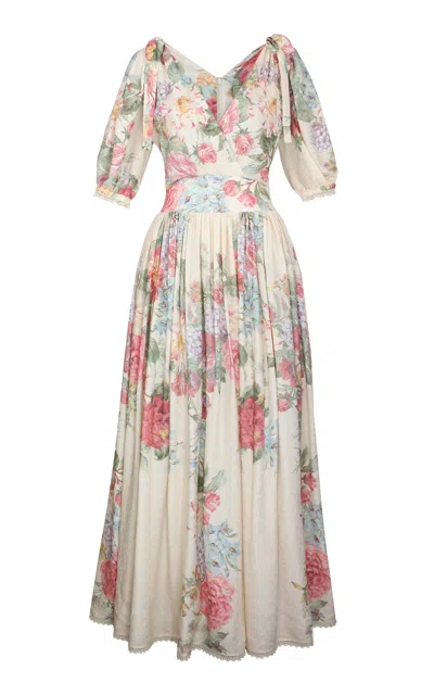 Lena Hoschek Wild Rose Maxi Dress In Gray