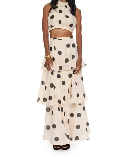 Lena Jazz Polka Dot Skirt Set In Ivory In Multi