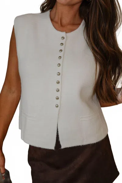 Lena Luxe Sweater Vest In Ivory In White