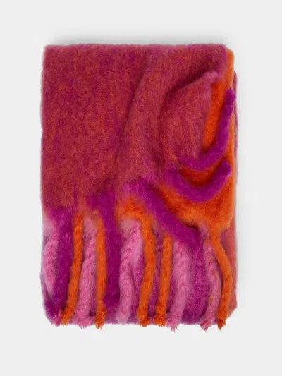 Lena Rewell Aza Handwoven Mohair Blanket  Abask Luxury Gift In Pink