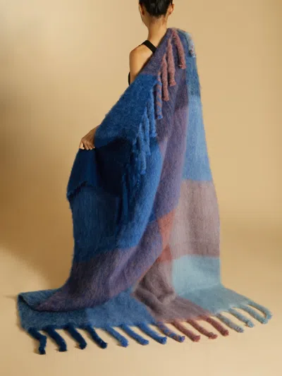 Lena Rewell Coral Handwoven Mohair Blanket  Abask Luxury Gift