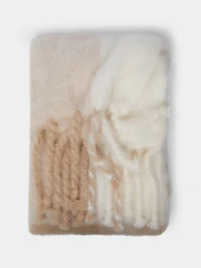 Lena Rewell Relax Handwoven Mohair Blanket  Abask Luxury Gift In Brown