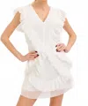 Lena Ruffle & Ready Mini Dress In White In White