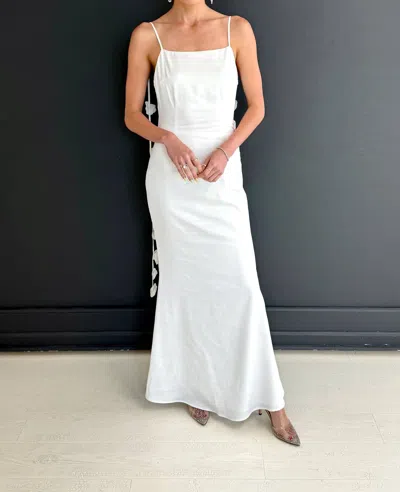 Lena Shower Me In Roses Long Dress In White