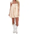 Lena Sweet On You Bow Bubble Mini Dress In Beige In Gold