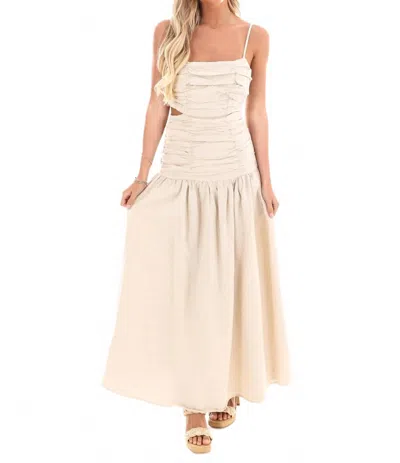 Lena Taking Compliments Maxi Dress In Oatmeal In Neutral