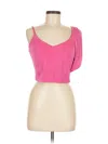 Lena Tank Top Pink One Shoulder Neckline Tops In Pink