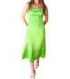 Lena Time To Stand Out Midi Dress In Lime Green In Multi