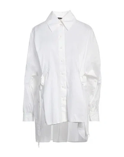 LENALUMELSKY LENA LUMELSKY WOMAN SHIRT WHITE SIZE 6 COTTON, ELASTANE