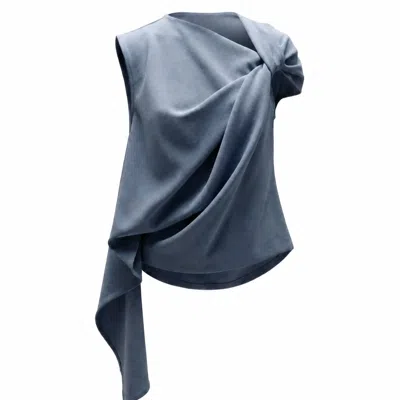 Lendrop Studios Women's Laurent Twisted Top Slate Blue