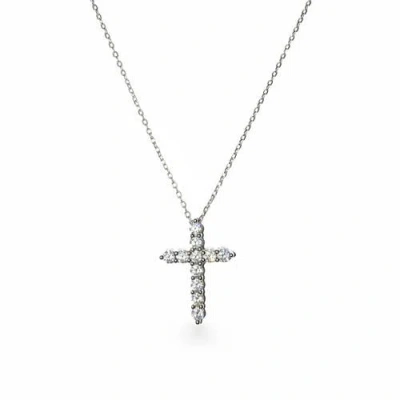 Leni James The Bella Cross Necklace In Silver