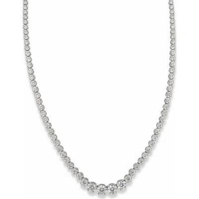 Leni James The Claudia Graduated Tennis Necklace In Silver
