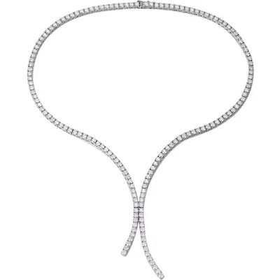 Leni James The Georgia Y Tennis Necklace In Metallic