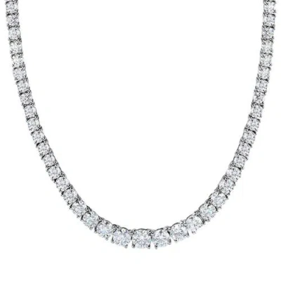 Leni James The Jaimie 4 Prong Graduated Tennis Necklace In Metallic