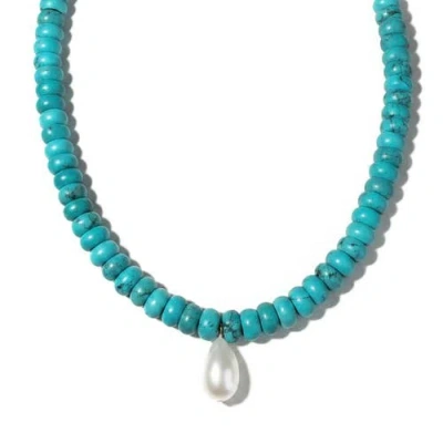 Leni James The Livia Turquoise And Pearl Necklace In Multi