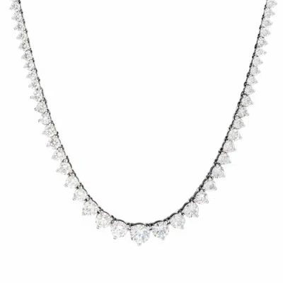 Leni James The Liz 3 Prong Graduated Tennis Necklace In Metallic