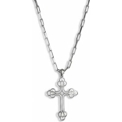 Leni James The Maxi Billie Cross Necklace In Metallic