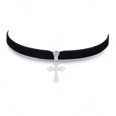 Leni James The Mini Billie Cross Choker In Black