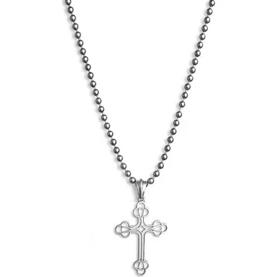 Leni James The Mini Billie Cross Necklace In Metallic