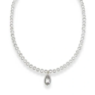 Leni James The Seraphina Pearl Necklace In Metallic